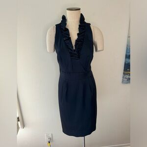 Navy satin dress